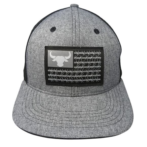 Flag Patch Snapback Trucker Hat Gray OS Adjustable Mesh Back Arcadian Outfitters - Picture 1 of 10